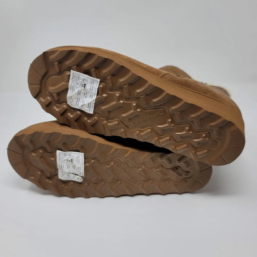 Bearpaw Megan II Wide Ankle‎ Boots Hickory Suede Snake Embossed NeverWet Sz 8W
